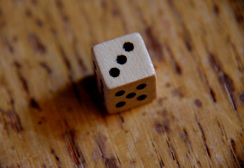 Close up of wooden dice