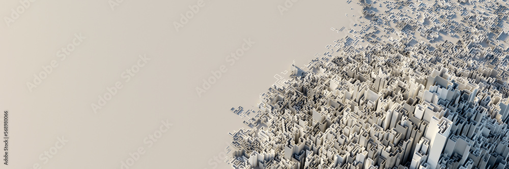 Leinwandbilder Infinite maze mega city: technology and development concepts, original 3d rendering