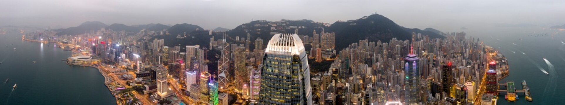 Hong Kong Island Aerial panorama