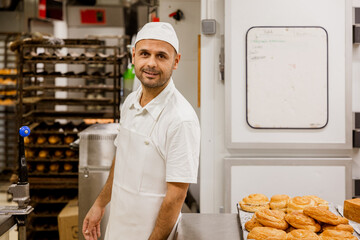 Male baker in restaurant kitchen