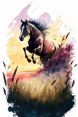 illustration of horse, painting of horse