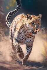 illustration painting of cheetah