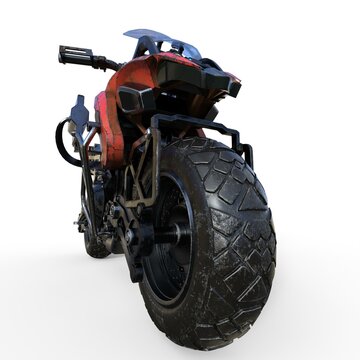 3d-illustration of a futuristic scifi cyberpunk bike