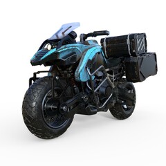 3d-illustration of a futuristic scifi cyberpunk bike