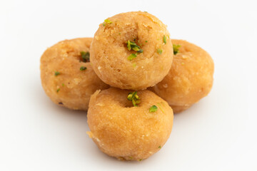 Indian Mithai Balushahi Also Called Balsaahi, Badushah, Khurmi, Glazed Doughnuts Made Of All Purpose Plain White Flour Maida, Desi Ghee, Claified Butter Drenched Soaked in Cheeni Ki Chasni Sugar Syrup