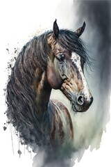 illustration of horse, painting of horse