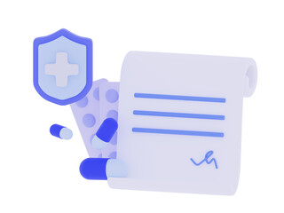 Pharmacy concept Health care add minimal style Medical drugs Safe treatment and protection from diseases  3d aid render illustration