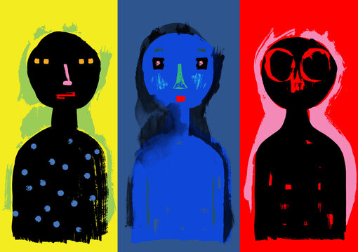 Triptych / Three Cartoon Characters 