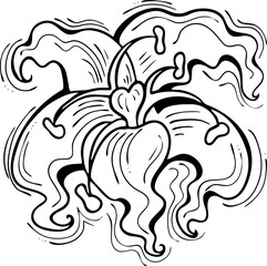 Beautiful flowers hand drawing. Decorative vector element for birthday party, wedding invitation, summer holyday mood. Botanical floral, garden theme.