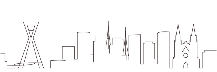 Sao Paulo Dark Line Simple Minimalist Skyline With White Background