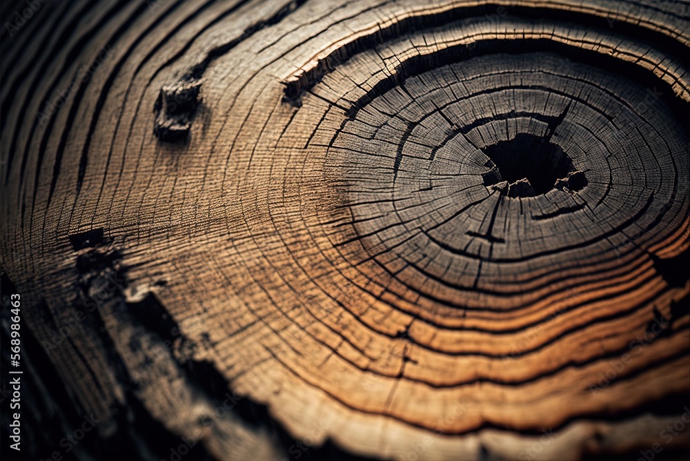 Poster image of wood grain up close on a tree generative ai