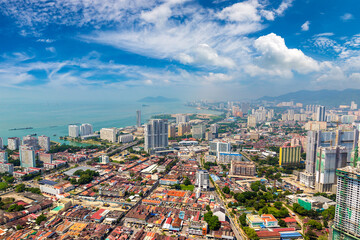 Fototapeta na wymiar Aerial view of Georgetown, Penang