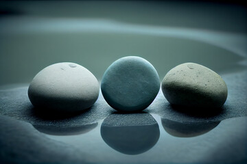 Fototapeta na wymiar Round meditative stones. generative AI