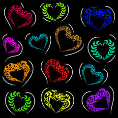 Image of hearts. Seamless pattern. Different beautiful hearts. St. Valentine's Day