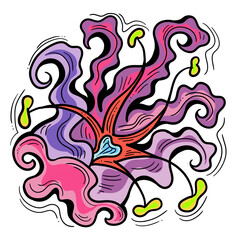 Beautiful flowers hand drawing. Decorative element for birthday party, wedding invitation, summer holyday mood. Botanical floral, garden theme.