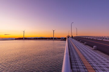 知多市　夕暮れ時の新舞子ビーチ