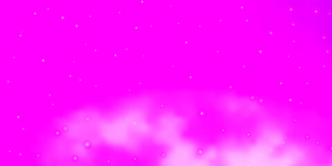 Light Purple vector background with small and big stars.
