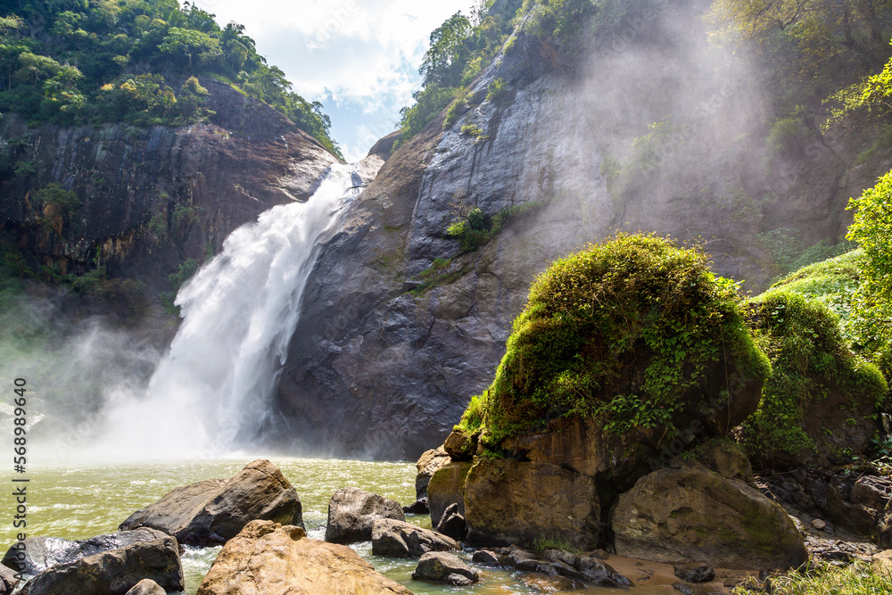 Sticker dunhinda waterfall in sri lanka