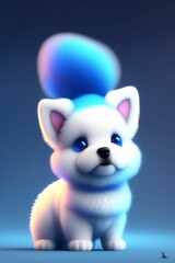 Cute and adorable cartoon fluffy dog