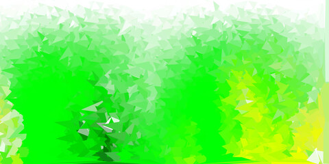 Light green, yellow vector abstract triangle texture.