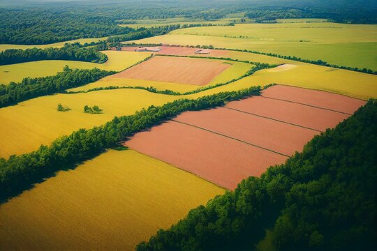 Aerial View Of Poultry Houses And Farm In Tennessee. Generative AI