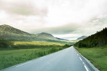 This road through the incredible landscape in Norway is beautiful