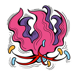 Beautiful flowers hand drawing. Decorative element for birthday party, wedding invitation, summer holyday mood. Botanical floral, garden theme.