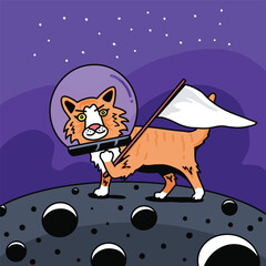 Cat astronaut illustration