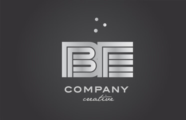 black and grey BE combination alphabet bold letter logo with dots. Joined creative template design for business and comp