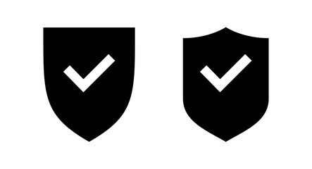 Shield check mark icon vector illustration. Protection approve sign. Insurance icon