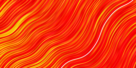 Obraz premium Light Red, Yellow vector backdrop with curves.