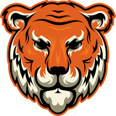 Angry Tiger Mascot, Isolated vector logo illustration - obrazy, fototapety, plakaty