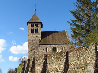Czech Republic, Romanesque-style church in Porici nad Sazavou, Central Bohemian Region, Benesov District