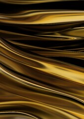 Golden curtain-like organic and fluid metal plate Abstract, dramatic, modern, luxurious and exclusive 3D rendering graphic design element background material