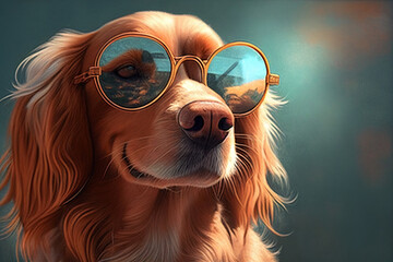 Der coole Hund entspannt und genießt die Sonne Generative AI