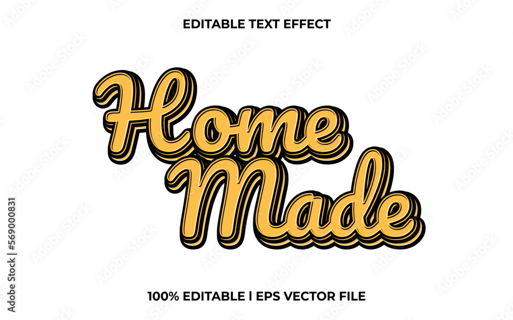 Poster home made 3d text effect and editable text, template 3d style use for business tittle