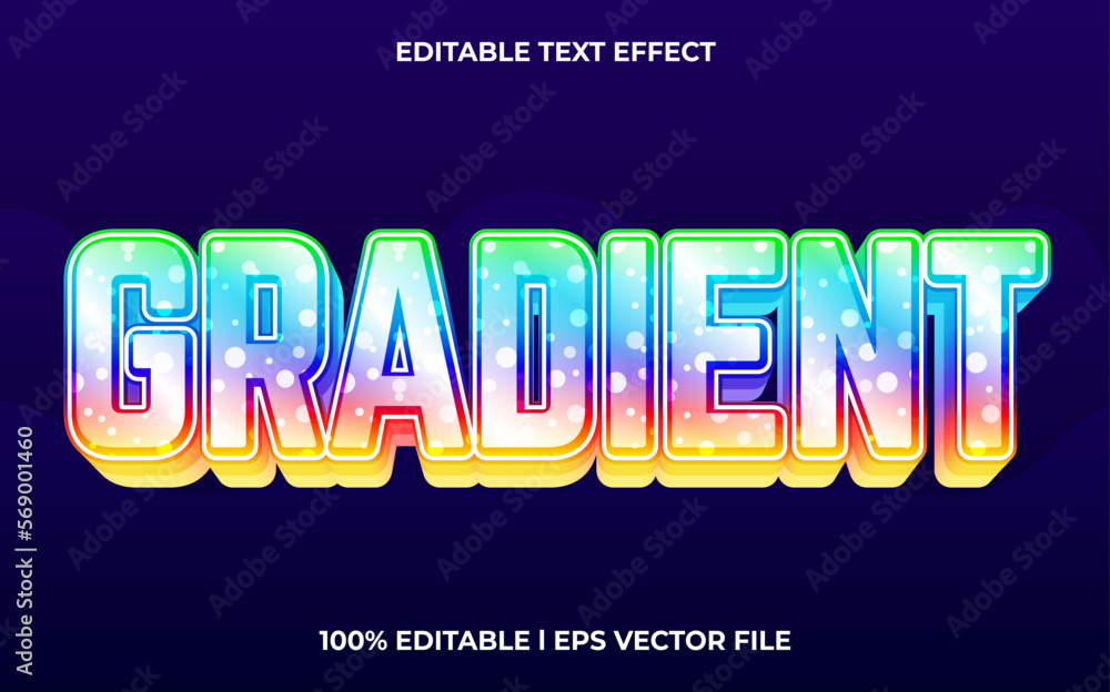 Poster gradient 3d text effect and editable text, template 3d style use for business tittle