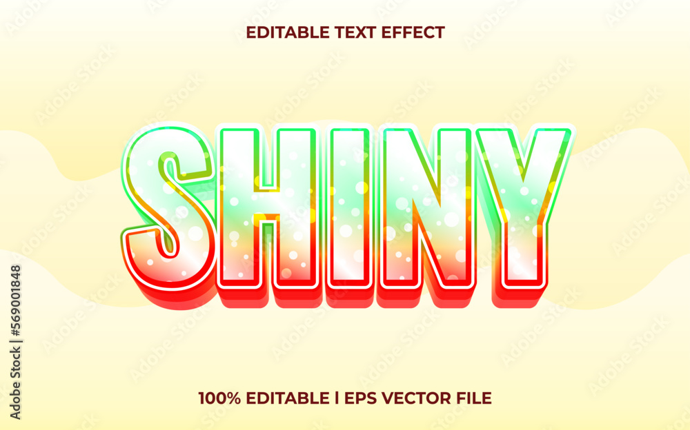Poster shiiny 3d text effect and editable text, template 3d style use for business tittle