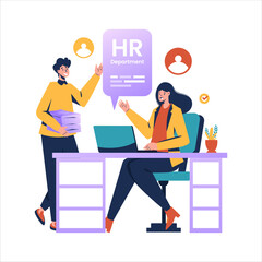 Human resources department flat vector illustration