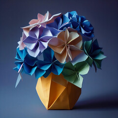 Origami Hydrangea Illustration