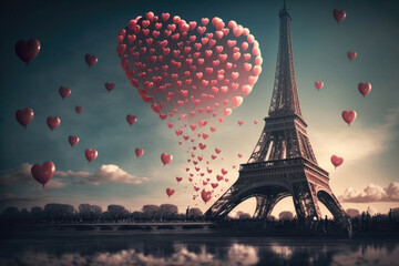 Fototapeta na wymiar Celebrate Love in Paris: The Perfect Valentine's Day Destination. Generative AI