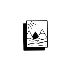 vector doodle mountain photo illustration