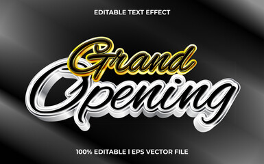 Grand opening 3d text effect and editable text, template 3d style use for business tittle