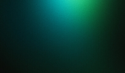 Dark color gradient background, green blue lights on grainy black backdrop, noise texture effect, webpage header design © Enso