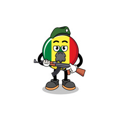 Obraz premium Character cartoon of senegal flag as a special force