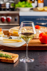 Charcuterie Board. Cheese Board Assortment on cured and salted deli meats and cheeses, pastrami, salami, prosciutto served with olives and dried fruits. Classic traditional party favorite.  