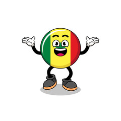 senegal flag cartoon searching with happy gesture