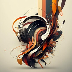 Headphones, abstract music