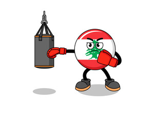 Fototapeta premium Illustration of lebanon flag boxer