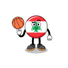 lebanon flag illustration as a basketball player - obrazy, fototapety, plakaty